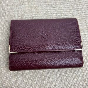 Vintage Silvani Made in Italy burgundy leather tri-fold wallet